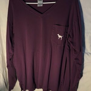 VICTORIA SECRET PINK LONG SLEEVE V NECK